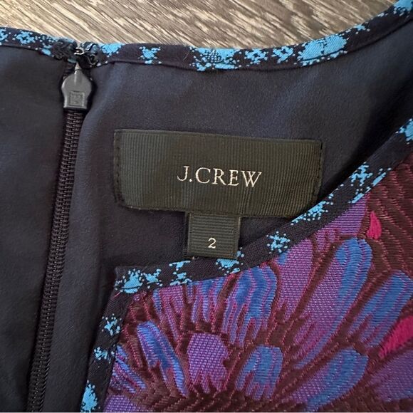J. Crew Midnight Floral Jacquard Shift Dress Size 2 - Picture 4 of 8